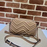 Gucci GG Marmont Beige Canvas Leather Bag - 2