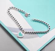 Tifany Sterling Silver Blue Heart Tag Bracelet - 1