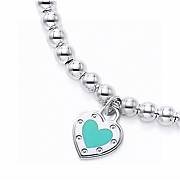 Tifany Sterling Silver Blue Heart Tag Bracelet - 4