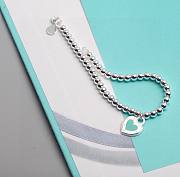 Tifany Sterling Silver Blue Heart Tag Bracelet - 2