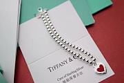 Tifany Sterling Silver Red Heart Tag Bracelet - 4