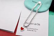 Tifany Sterling Silver Red Heart Tag Bracelet - 3
