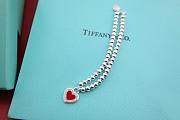 Tifany Sterling Silver Red Heart Tag Bracelet - 2
