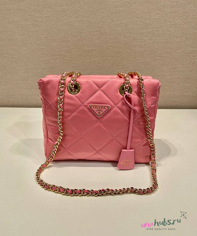 Prada Pink Quilted Tessuto Nylon Shopper Tote - 1