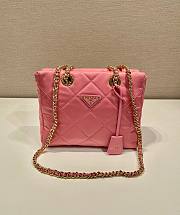 Prada Pink Quilted Tessuto Nylon Shopper Tote - 1