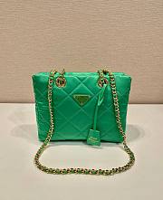 Prada Green Quilted Tessuto Nylon Shopper Tote  - 1