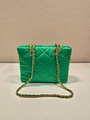 Prada Green Quilted Tessuto Nylon Shopper Tote  - 5