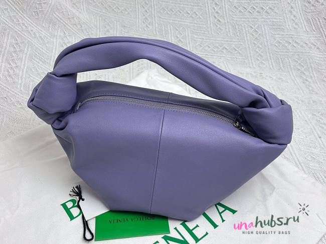 Bottega Veneta Jodie Double Knot Purple Leather Bag - 1