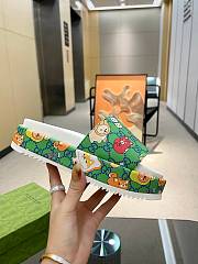 Gucci GG Canvas Slide Green Sandals - 4