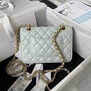 Chanel 23S vintage double flap light blue lambskin small bag  - 4