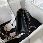 Chanel 23S vintage double flap black lambskin small bag - 5