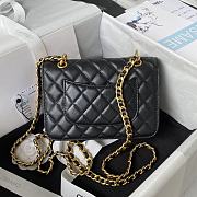 Chanel 23S vintage double flap black lambskin small bag - 4