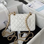 Chanel 23S vintage double flap white lambskin small bag - 4