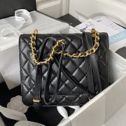 Chanel black leather backpack  - 2