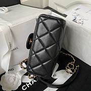 Chanel Small Handle Flap Black Lambskin Bag - 2