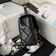 Chanel Small Handle Flap Black Lambskin Bag - 4