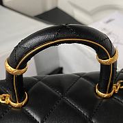 Chanel Small Handle Flap Black Lambskin Bag - 6