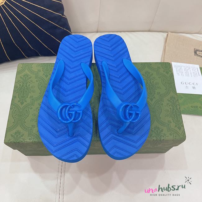 Gucci GG blue slippers - 1