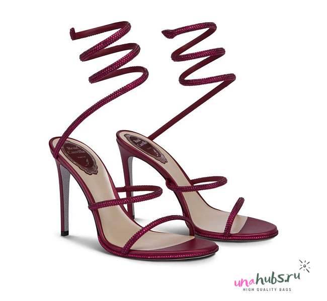 Rene Cleo Crystal Burgundy sandal 105  - 1