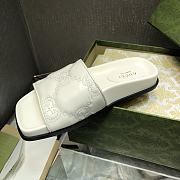 Gucci GG canvas white leather slippers - 5