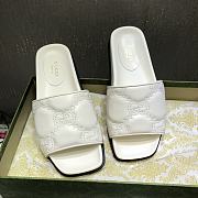 Gucci GG canvas white leather slippers - 3