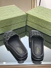 Gucci GG monogram black slippers - 3