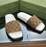 Gucci GG monogram brown slippers - 1