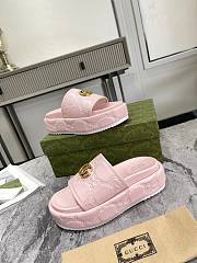 Gucci pink leather slippers - 3