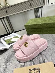 Gucci pink leather slippers - 5