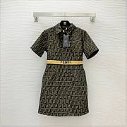 Fendi FF monogram yellow belt dress - 1