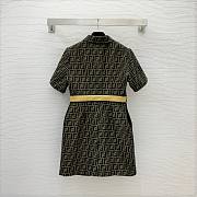 Fendi FF monogram yellow belt dress - 6