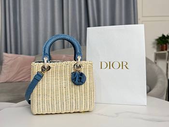 Dior Lady Rattan Blue Bag