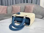 Dior Lady Rattan Blue Bag - 6