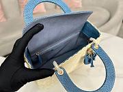 Dior Lady Rattan Blue Bag - 5