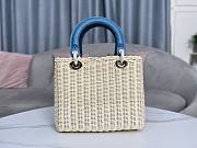 Dior Lady Rattan Blue Bag - 4