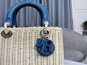 Dior Lady Rattan Blue Bag - 2