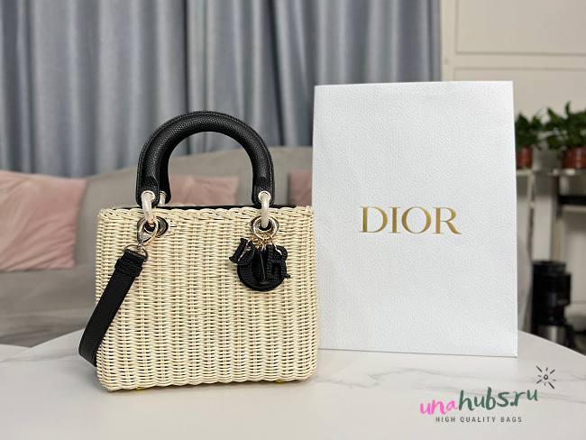 Dior Lady Rattan Black Bag - 1