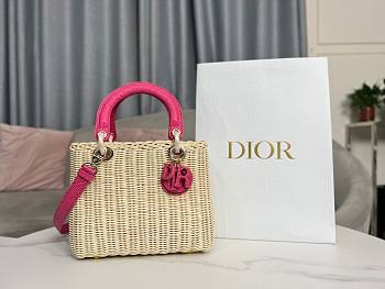 Dior Lady Rattan Pink Bag