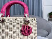 Dior Lady Rattan Pink Bag - 3