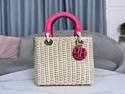 Dior Lady Rattan Pink Bag - 6