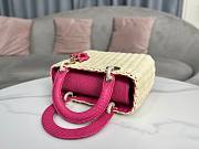 Dior Lady Rattan Pink Bag - 4