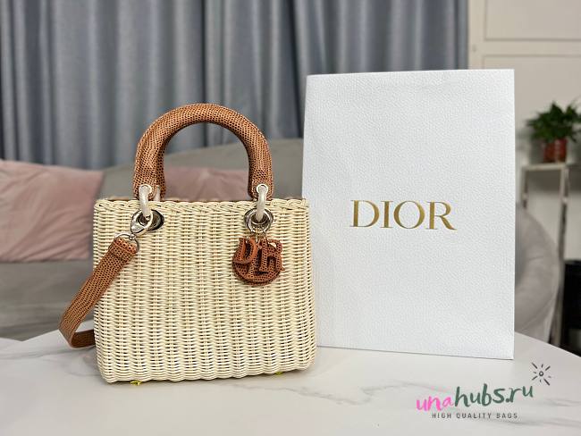 Dior Lady Rattan Brown Bag - 1