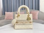 Dior Medium Lady D-Lite Beige Cannage Embroidery Bag - 1