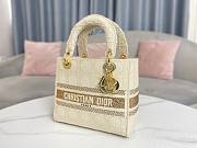 Dior Medium Lady D-Lite Beige Cannage Embroidery Bag - 6