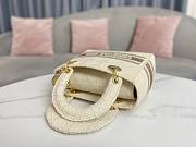 Dior Medium Lady D-Lite Beige Cannage Embroidery Bag - 5