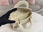 Dior Medium Lady D-Lite Beige Cannage Embroidery Bag - 3