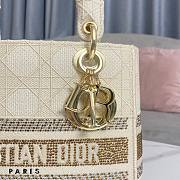 Dior Medium Lady D-Lite Beige Cannage Embroidery Bag - 2