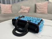 Dior Black Satin And Turquoise Beaded Fringe Lady D-Joy Bag - 2