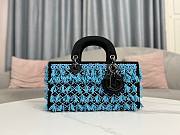 Dior Black Satin And Turquoise Beaded Fringe Lady D-Joy Bag - 6