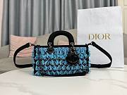 Dior Black Satin And Turquoise Beaded Fringe Lady D-Joy Bag - 1